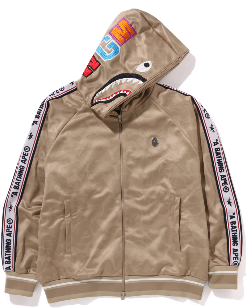 Оригінальна Mens Solid Camo Relaxed Fit Shark Full Zip Hoodie Jacket A bathing ape