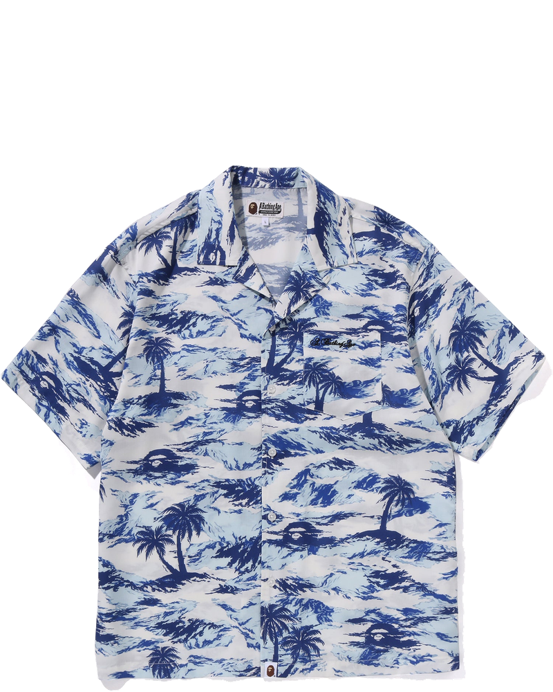 Mens Palm Tree Camo Open Collar Pocket Ss Shirt A bathing ape оригінал – Купити в Україні