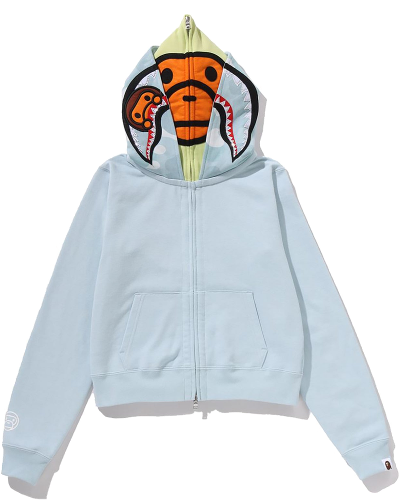 Оригінальна Milo Shark Cropped Full Zip Double Hoodie Ladies A bathing ape