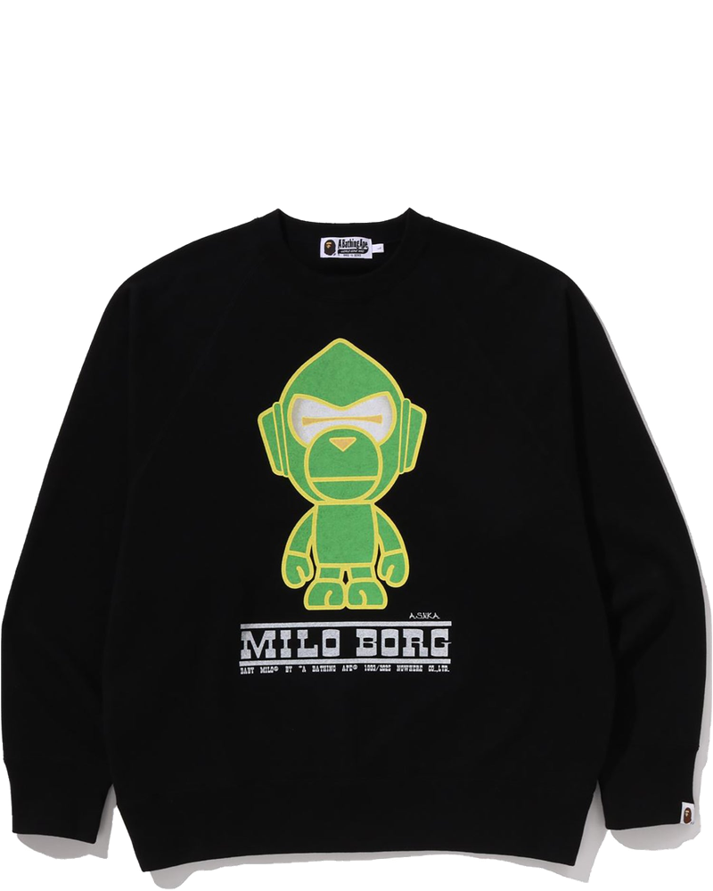 Milo Borg Relaxed Fit Crewneck Sweatshirt Mens A bathing ape оригінал – Купити в Україні