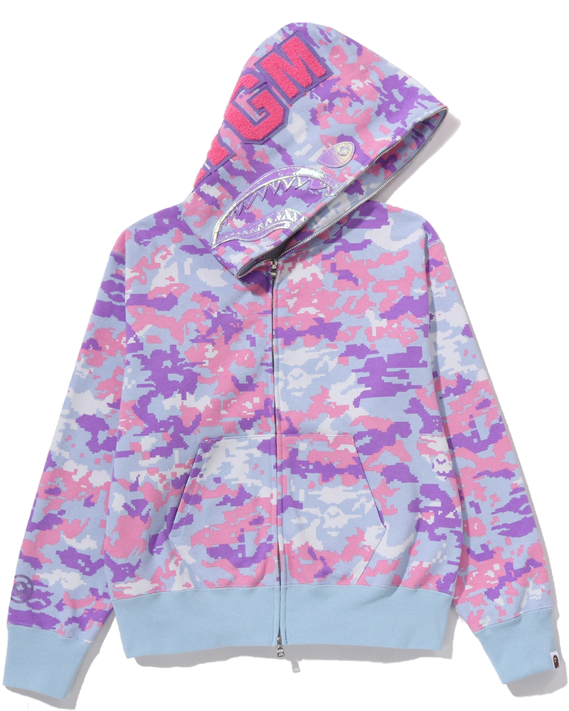 Multi Pixel Camo Shark Full Zip Hoodie Ladies A bathing ape оригінал – Купити в Україні