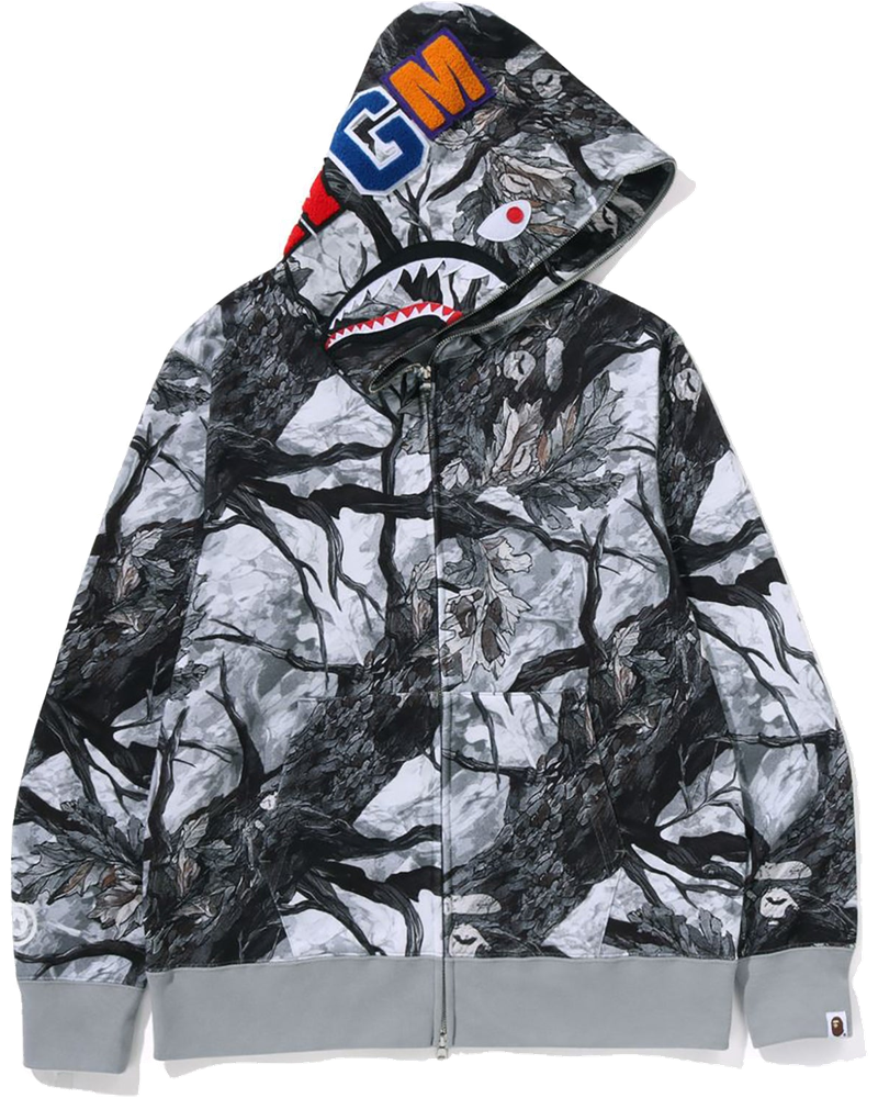 Оригінальна Tree Edge Camo Shark Full Zip Hoodie Mens A bathing ape