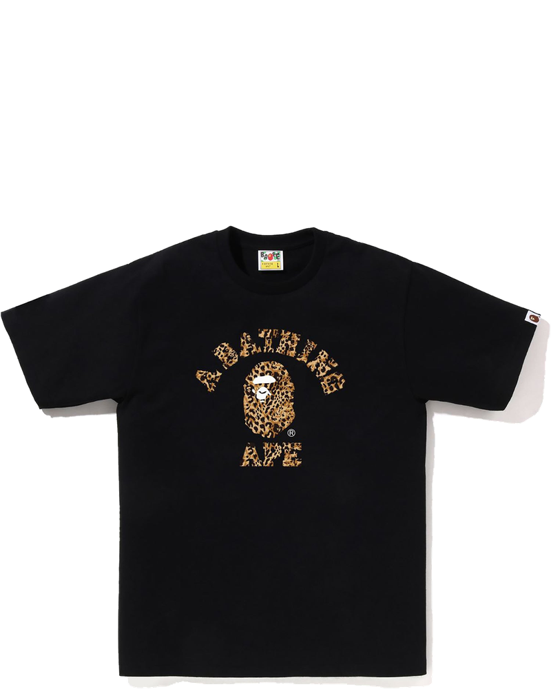 Wild Leopard Pattern College Tee Mens A bathing ape – Гарантія оригінальності