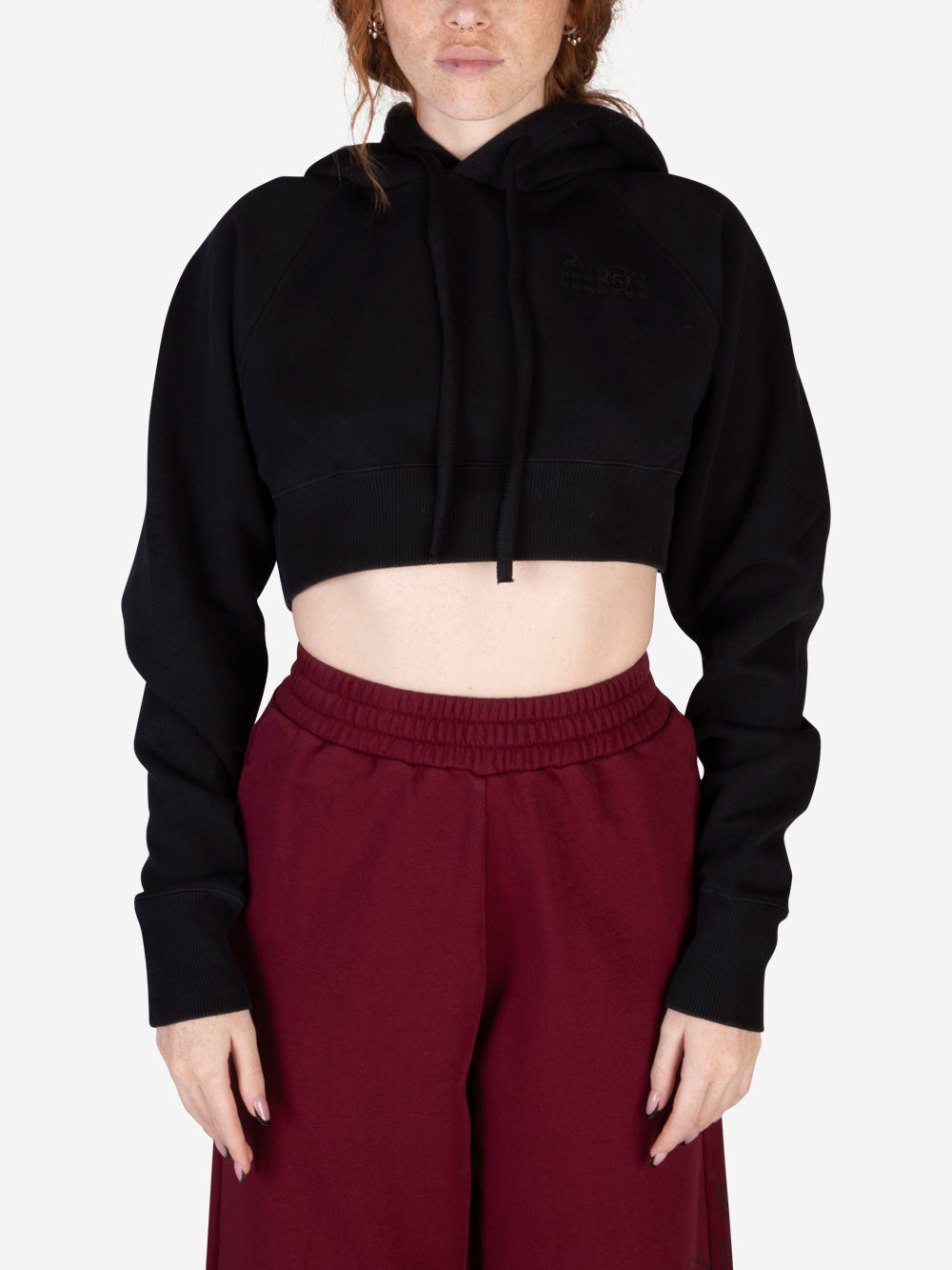 Оригінальна Cropped Sweatshirt With Black Hood Maison margiela – детальний вид