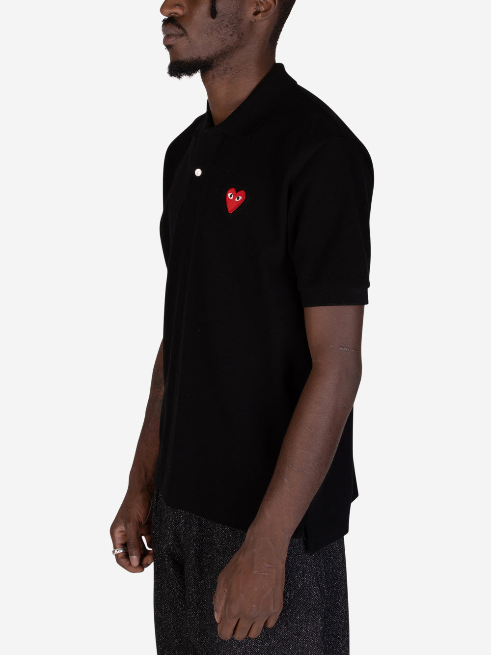 Cdg Red Play Black Polo Shirt Comme des garcons – Гарантія оригінальності – збільшений вид