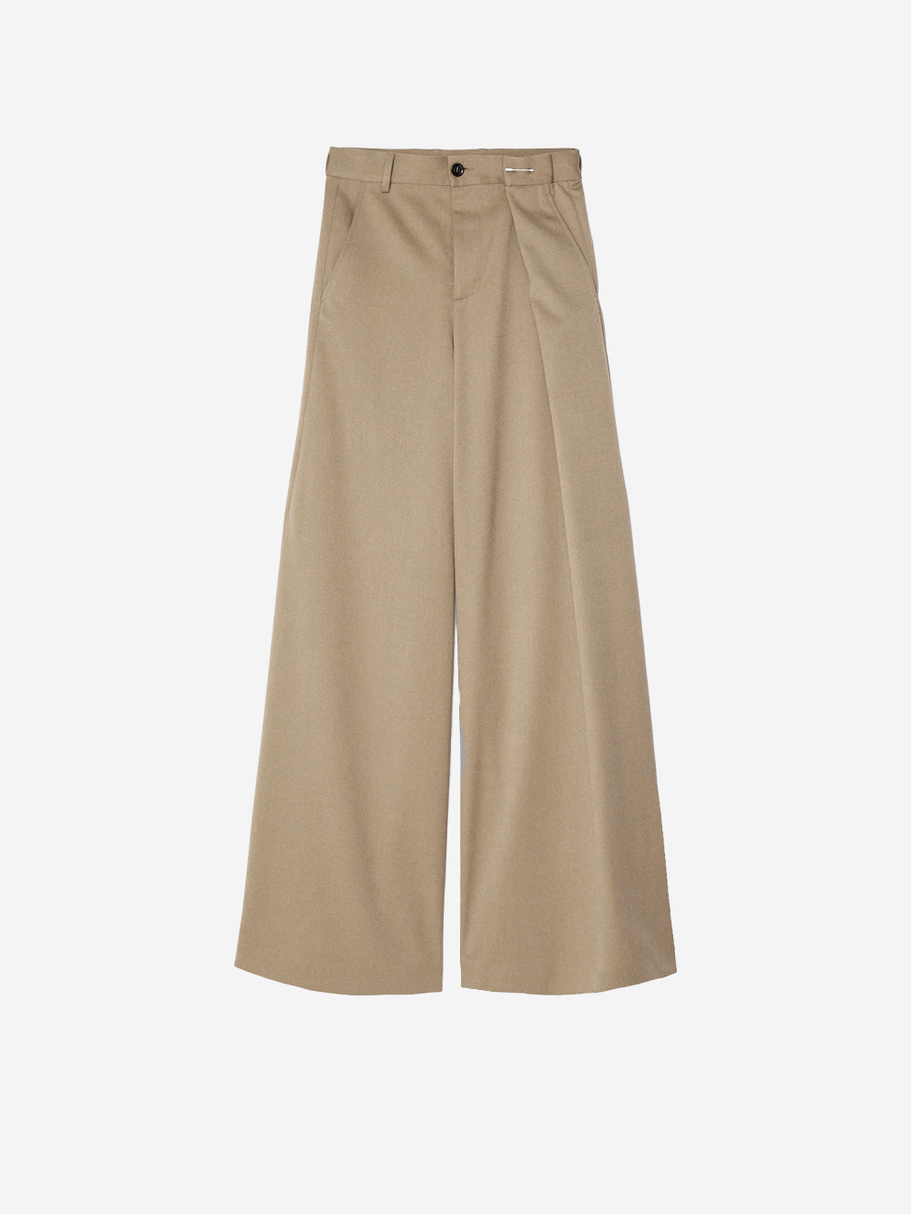 Оригінальна W Beige Wool Blend Wide Leg Pants Maison margiela – боковий вид