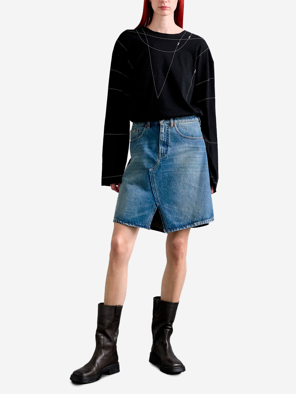 Denim MIDI Skirt Maison margiela оригінал – Купити в Україні – вид ззаду