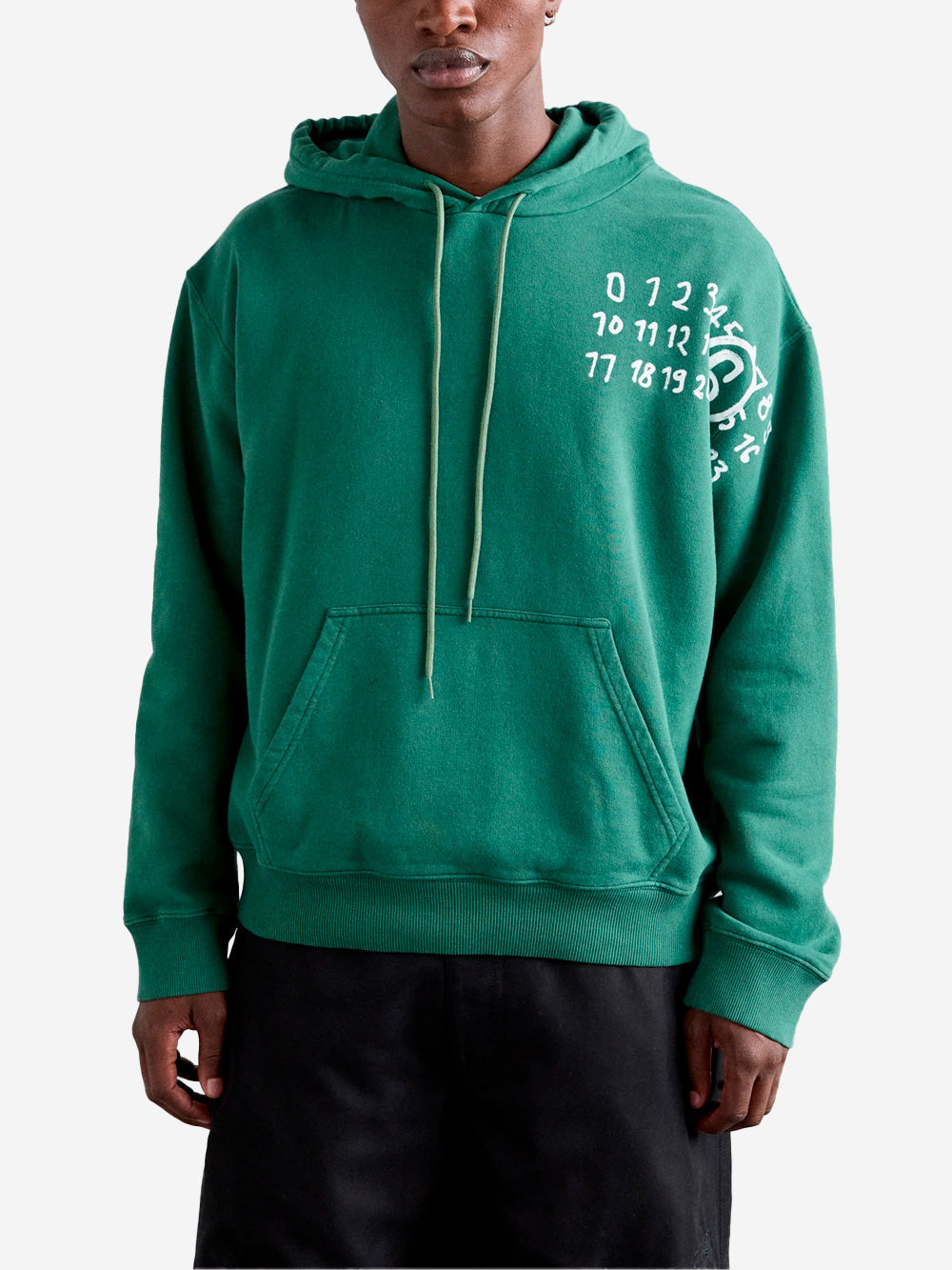 Оригінальна Green Number Logo Sweatshirt Maison margiela – вид ззаду