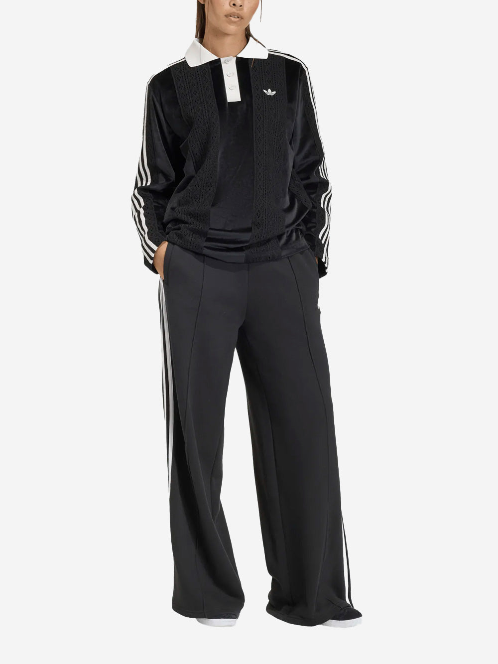 Оригінальна Black Winterised Long-Sleeved Crochet-Blend Soccer Jersey Adidas – вид ззаду