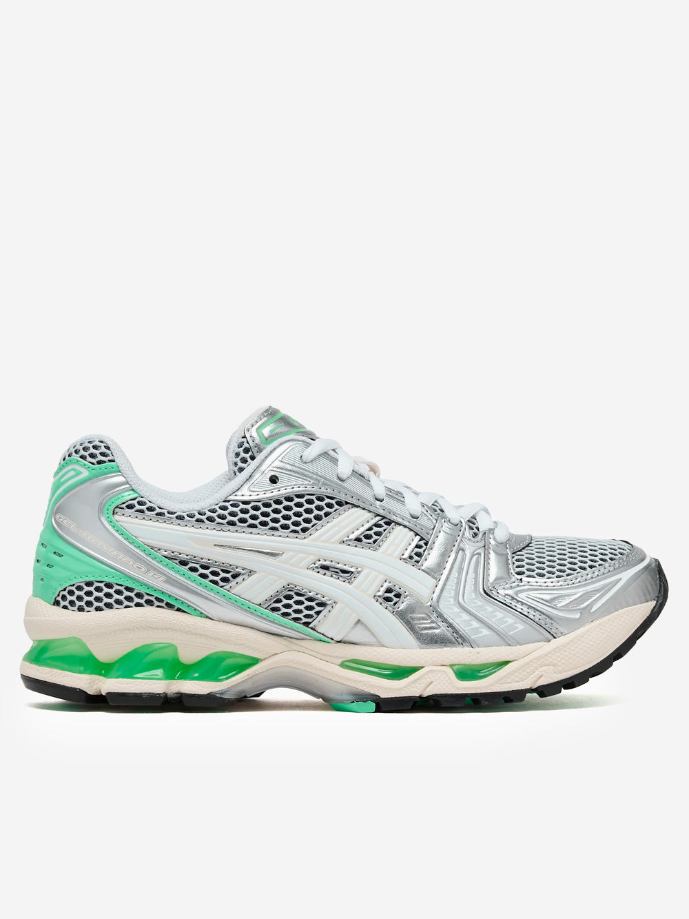 Оригінальна Gel-Kayano 14 White And Green Asics – боковий вид