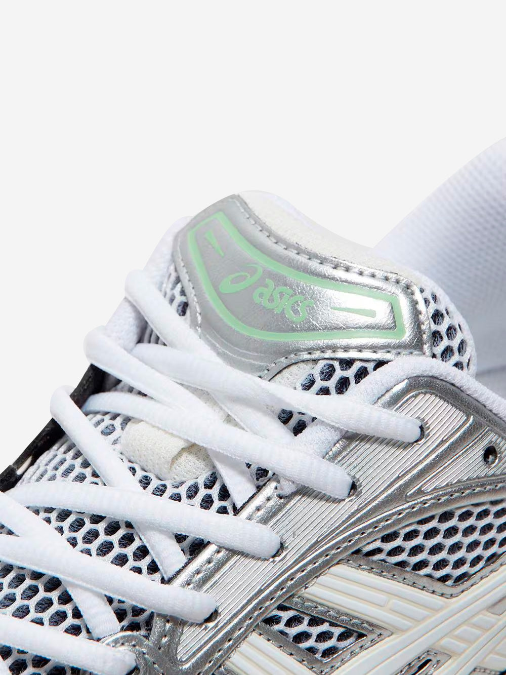 Оригінальна Gel-Kayano 14 White And Green Asics – детальний вид