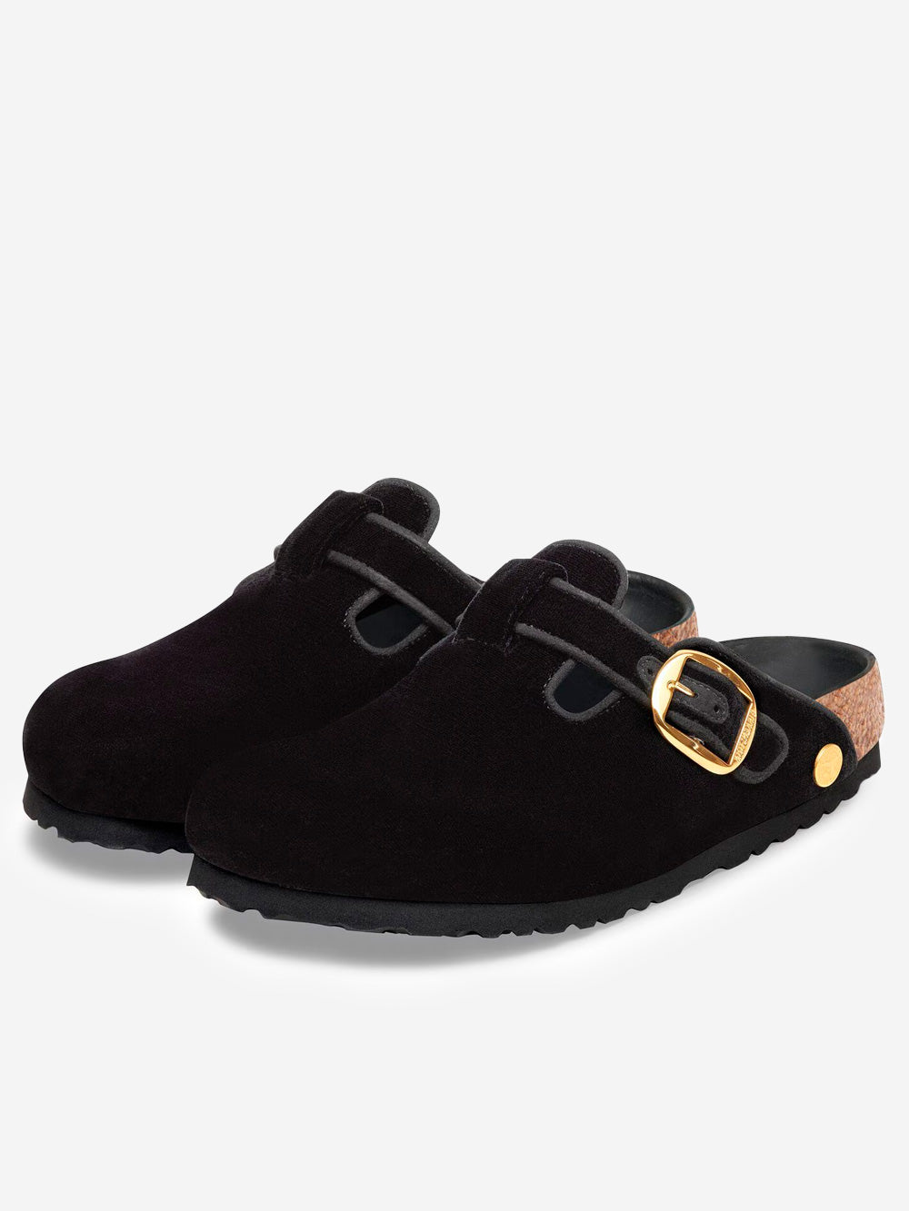 Оригінальна Boston Big Buckle Piping Rivet Logo In Black Velvet Birkenstock – вид ззаду - BIRKENSTOCK