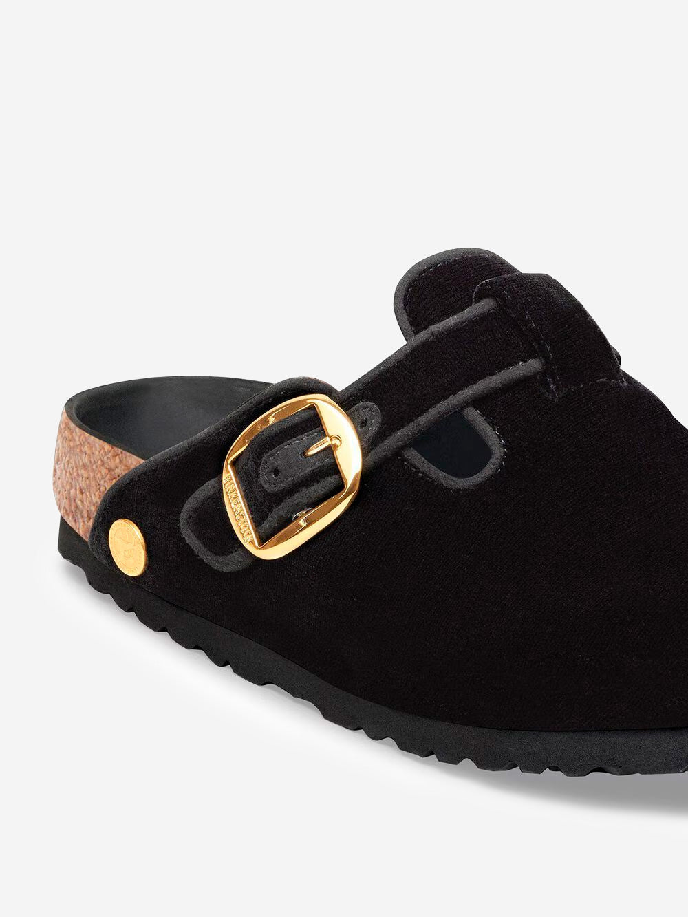 Оригінальна Boston Big Buckle Piping Rivet Logo In Black Velvet Birkenstock – детальний вид