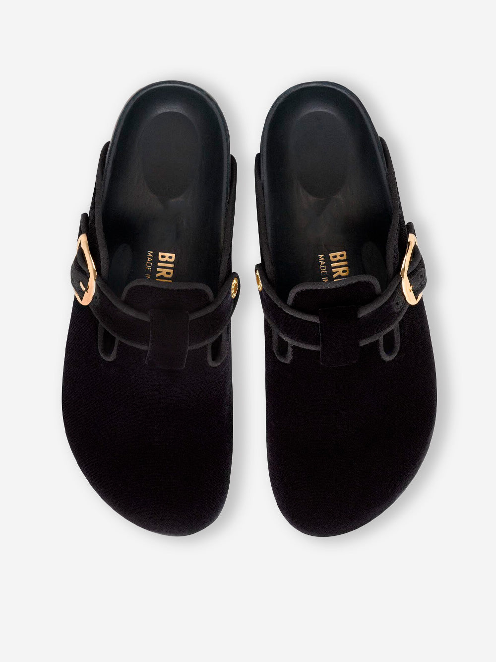 Оригінальна Boston Big Buckle Piping Rivet Logo In Black Velvet Birkenstock – збільшений вид