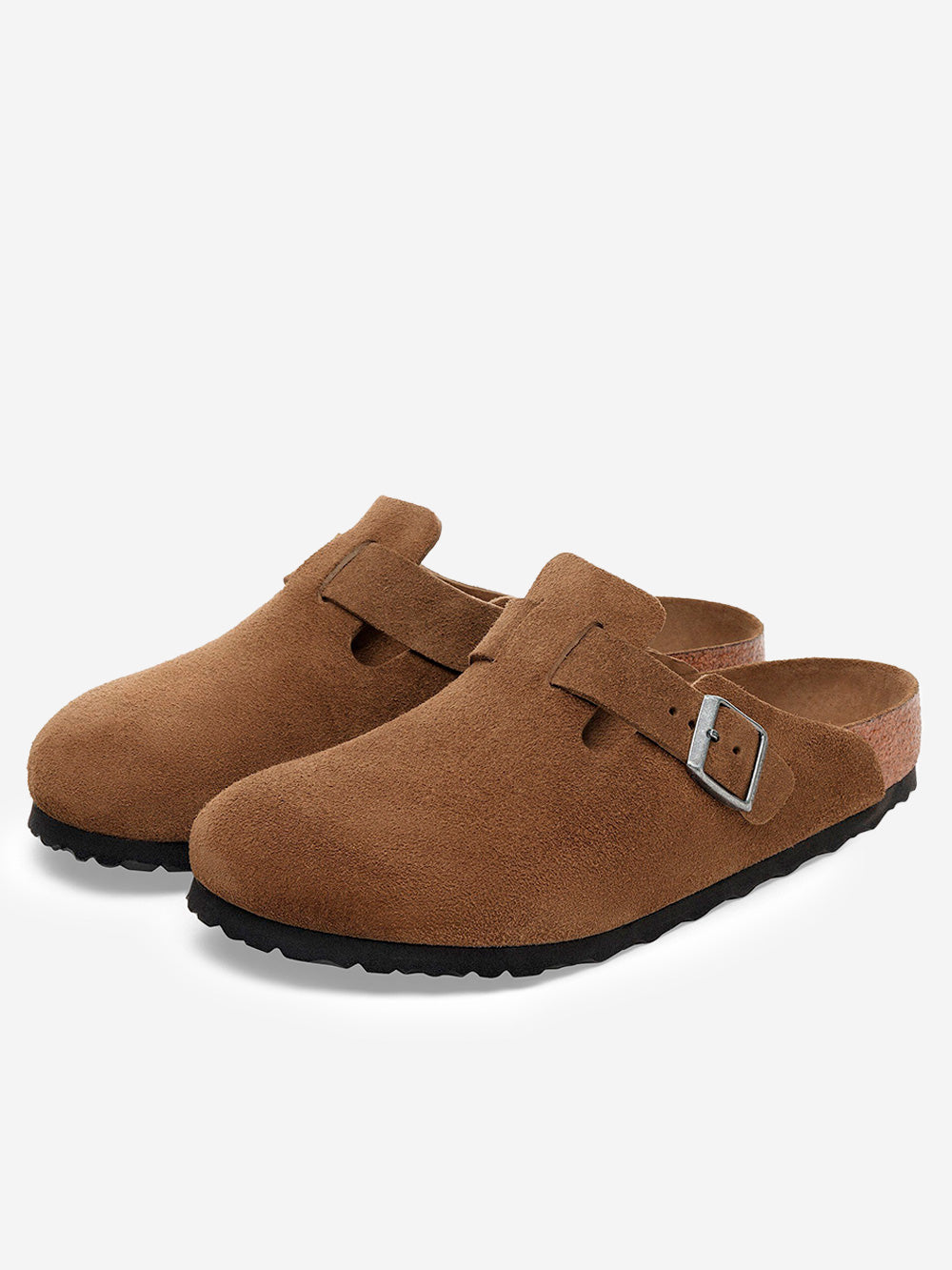 Оригінальна Boston Soft Suede Footbed Brown Birkenstock – вид ззаду