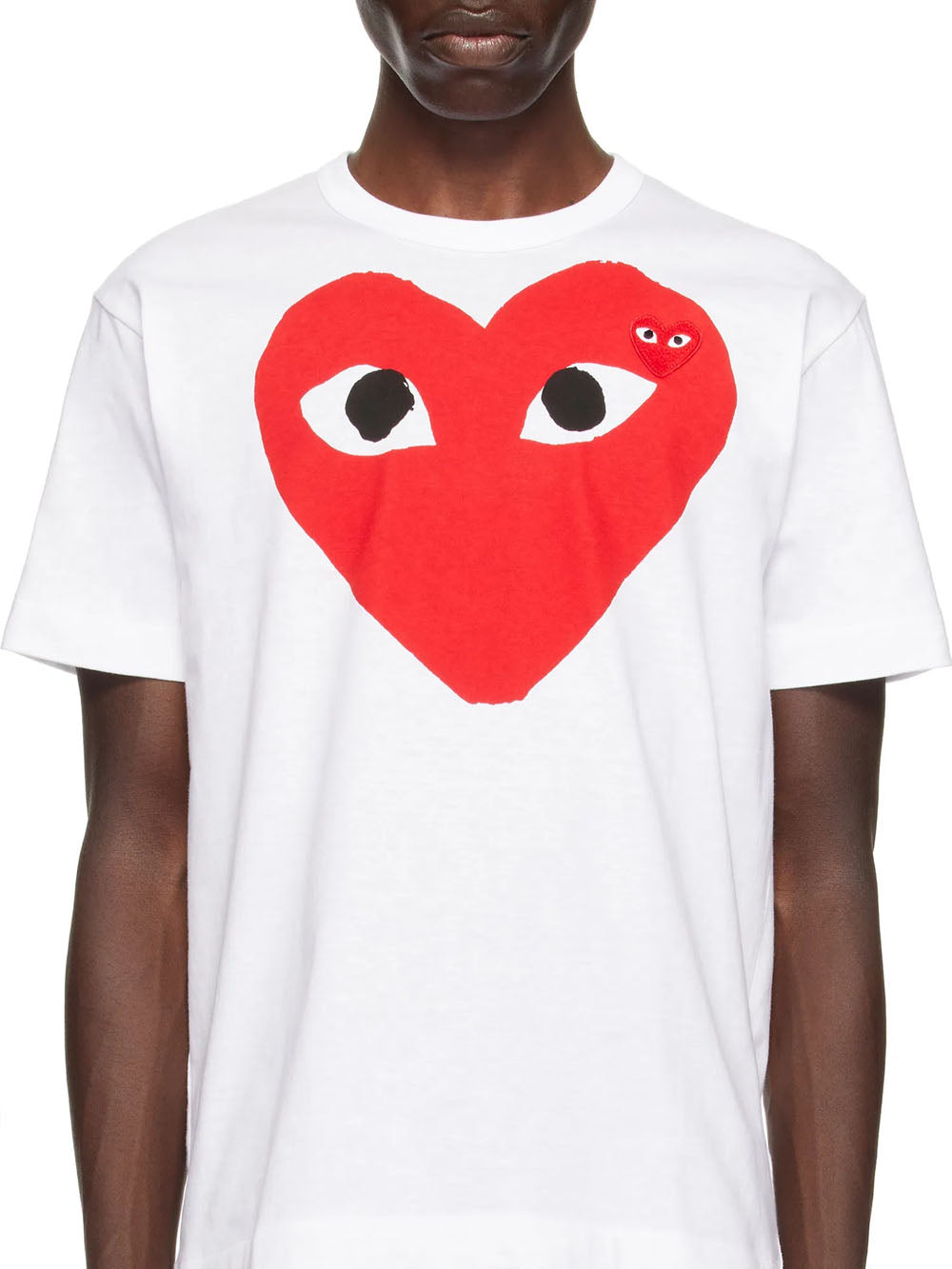 Оригінальна White T-Shirt With Big Red Heart Comme des garcons – вид ззаду
