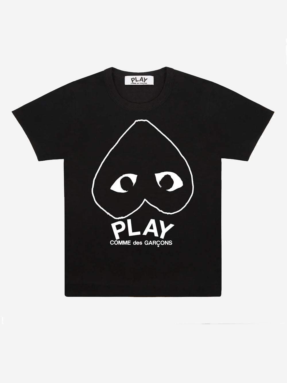 Black T-Shirt With Inverted Heart And Graphic Comme des garcons оригінал – Купити в Україні – боковий вид