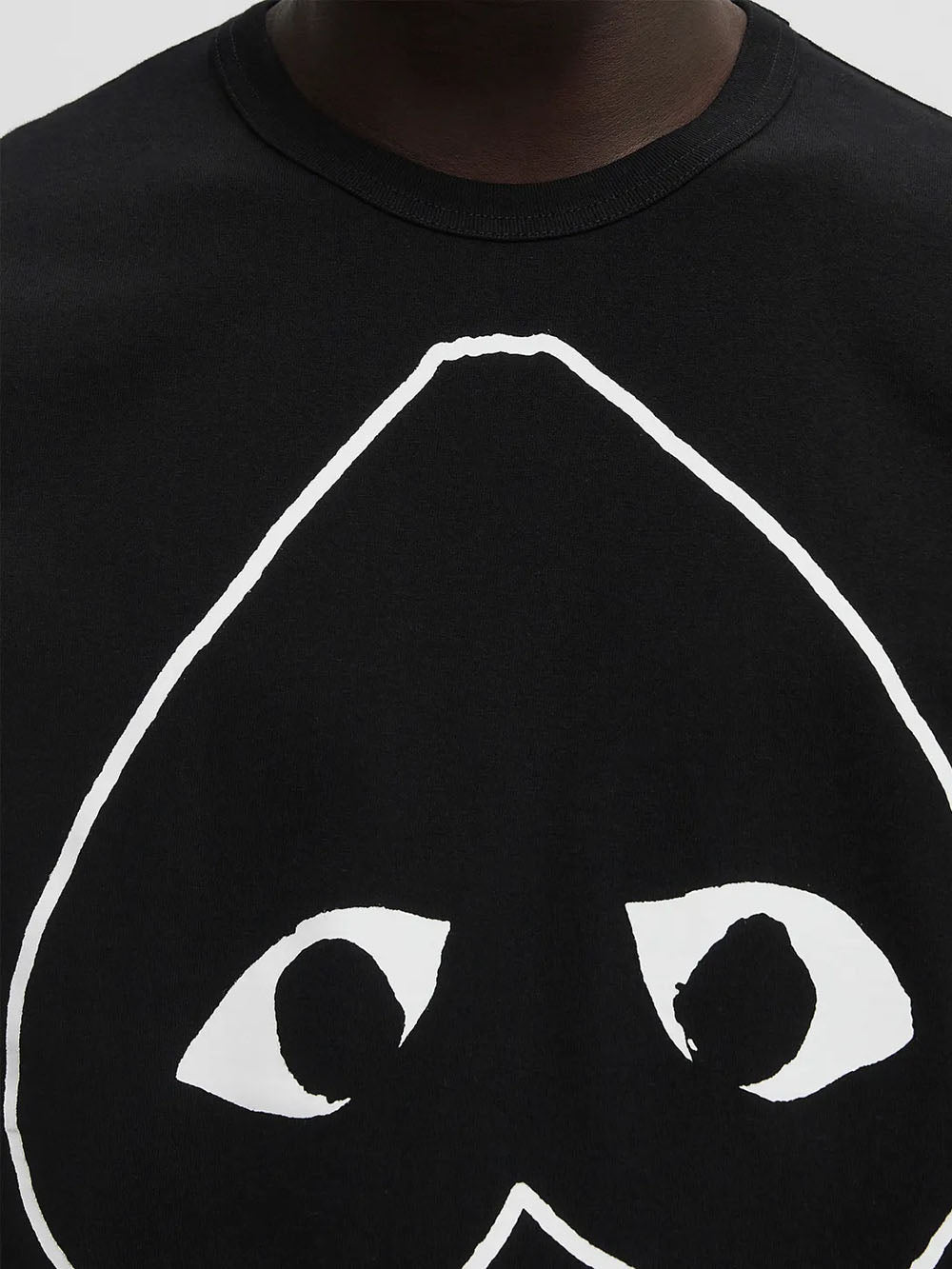 Black T-Shirt With Inverted Heart And Graphic Comme des garcons оригінал – Купити в Україні – детальний вид