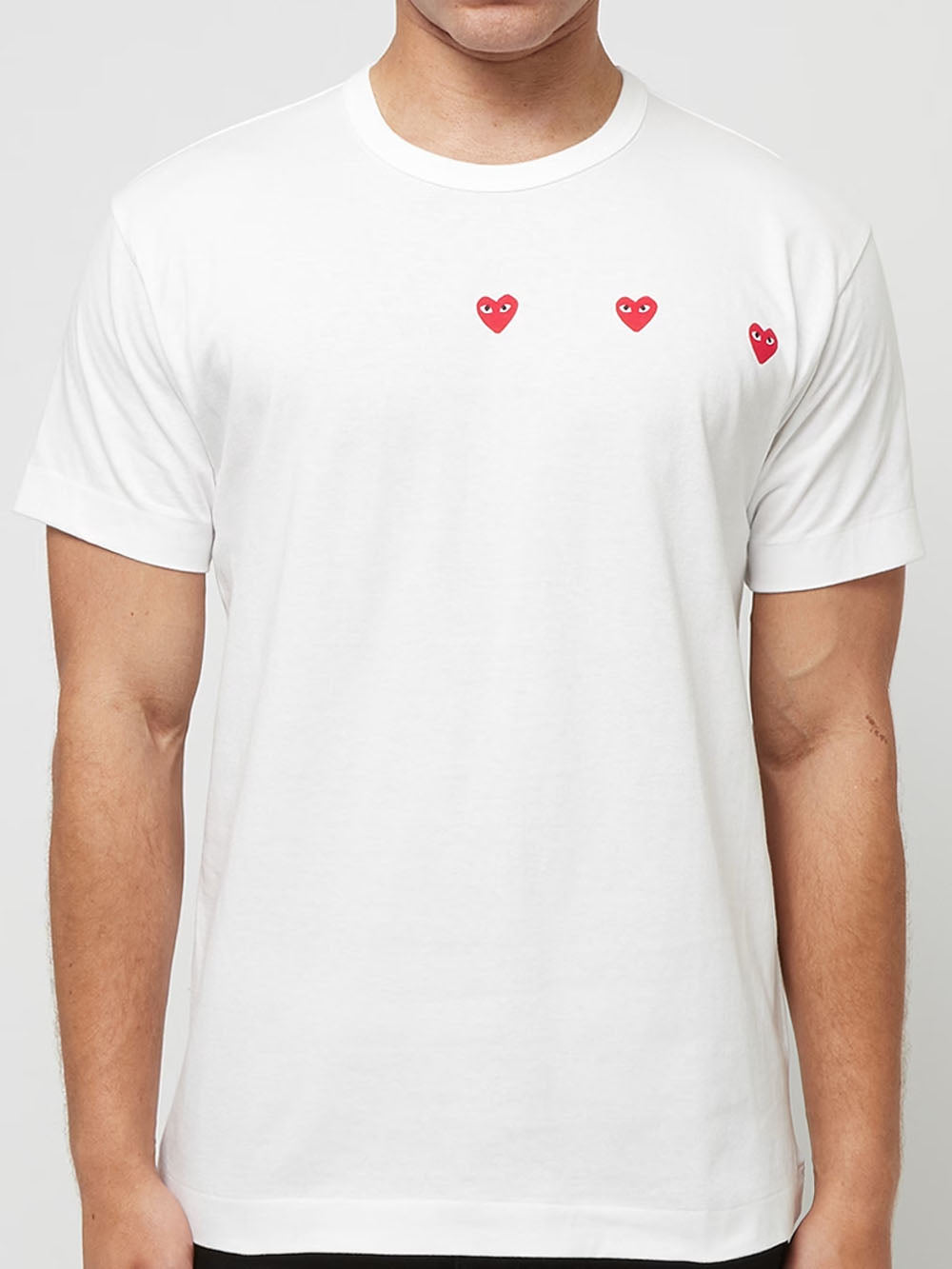 White Multi Heart T-Shirt Comme des garcons оригінал – Купити в Україні – вид ззаду