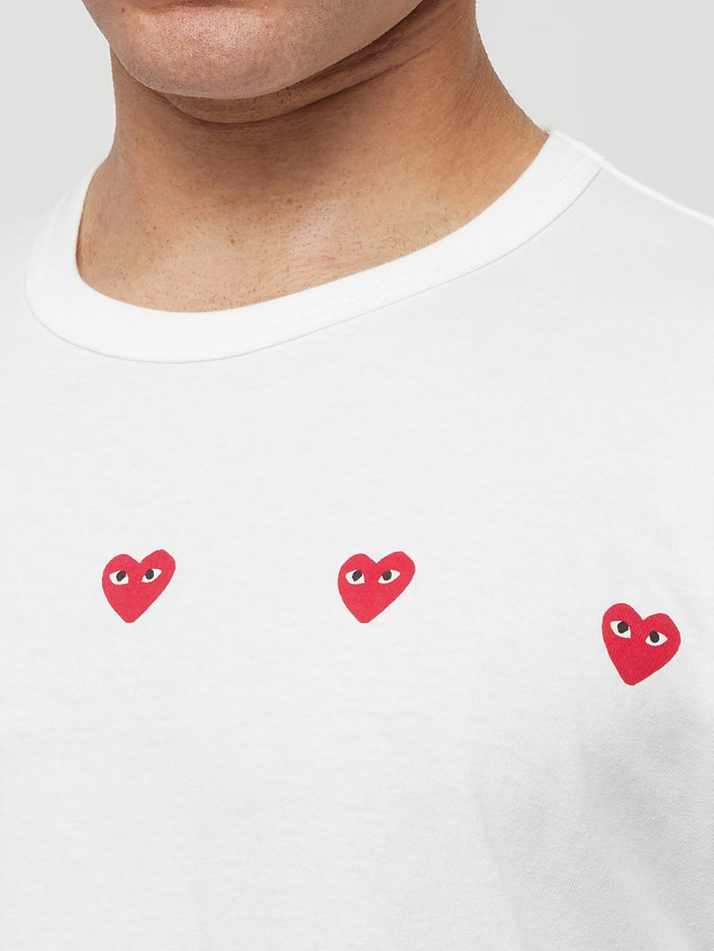 White Multi Heart T-Shirt Comme des garcons оригінал – Купити в Україні – детальний вид