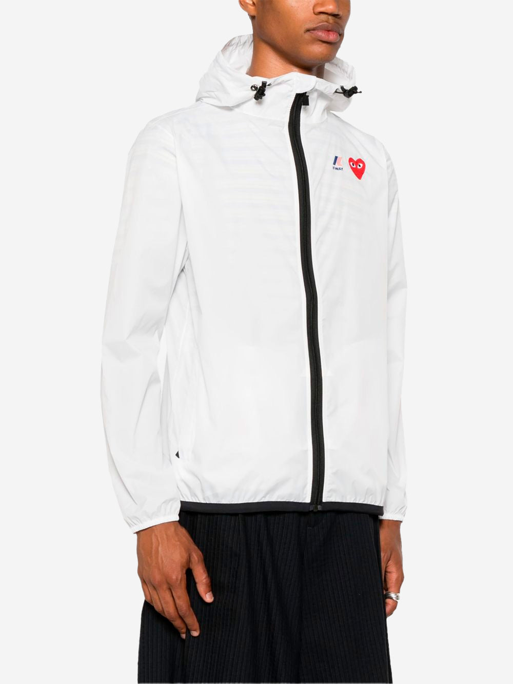Packable Full Zipper Jacket White X K-Way Comme des garcons – Гарантія оригінальності – детальний вид