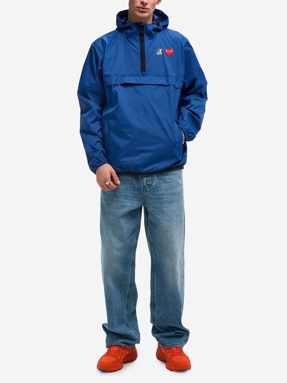 Оригінальна Blue Packable Half Zipper Jacket X K-Way Comme des garcons – вид ззаду