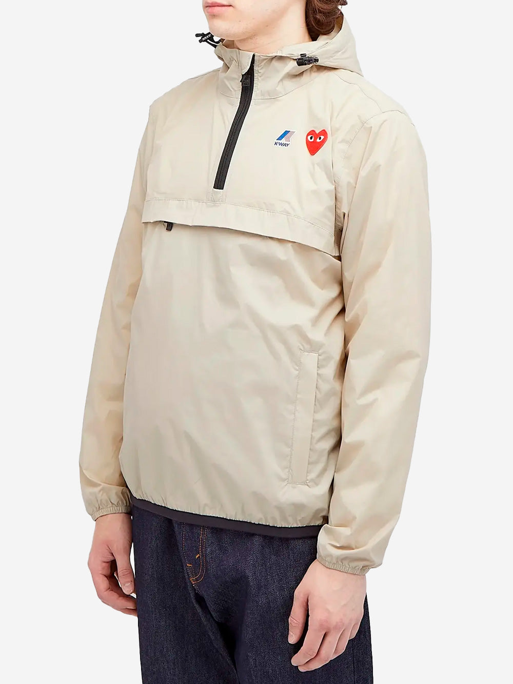 Оригінальна Beige Packable Half Zipper Jacket X K-Way Comme des garcons – детальний вид