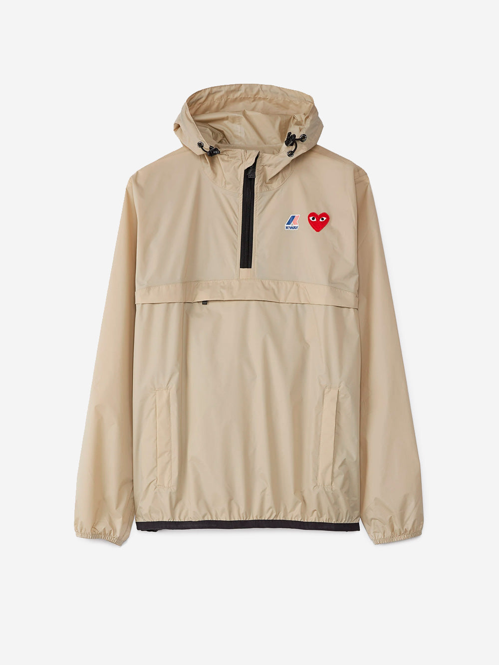 Оригінальна Beige Packable Half Zipper Jacket X K-Way Comme des garcons – боковий вид