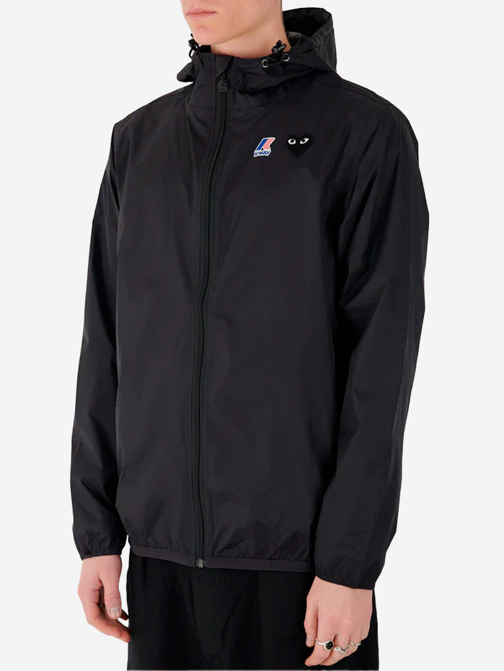 Black X K-Way Packable Full Zipper Jacket Comme des garcons – Гарантія оригінальності – детальний вид