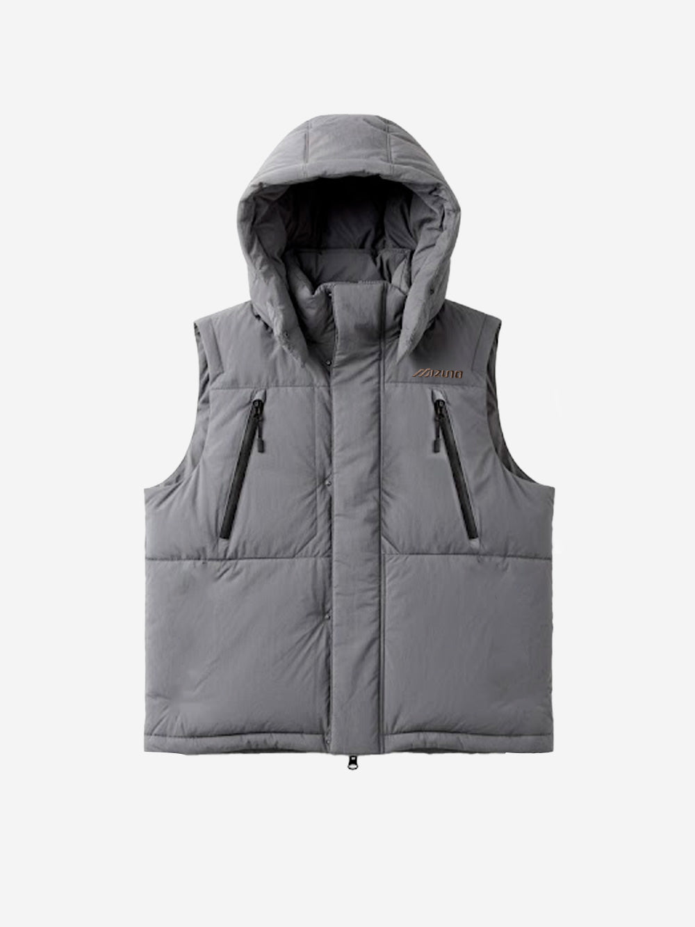 Goose Down Vest With Detachable Hood Mizuno оригінал – Купити в Україні – боковий вид