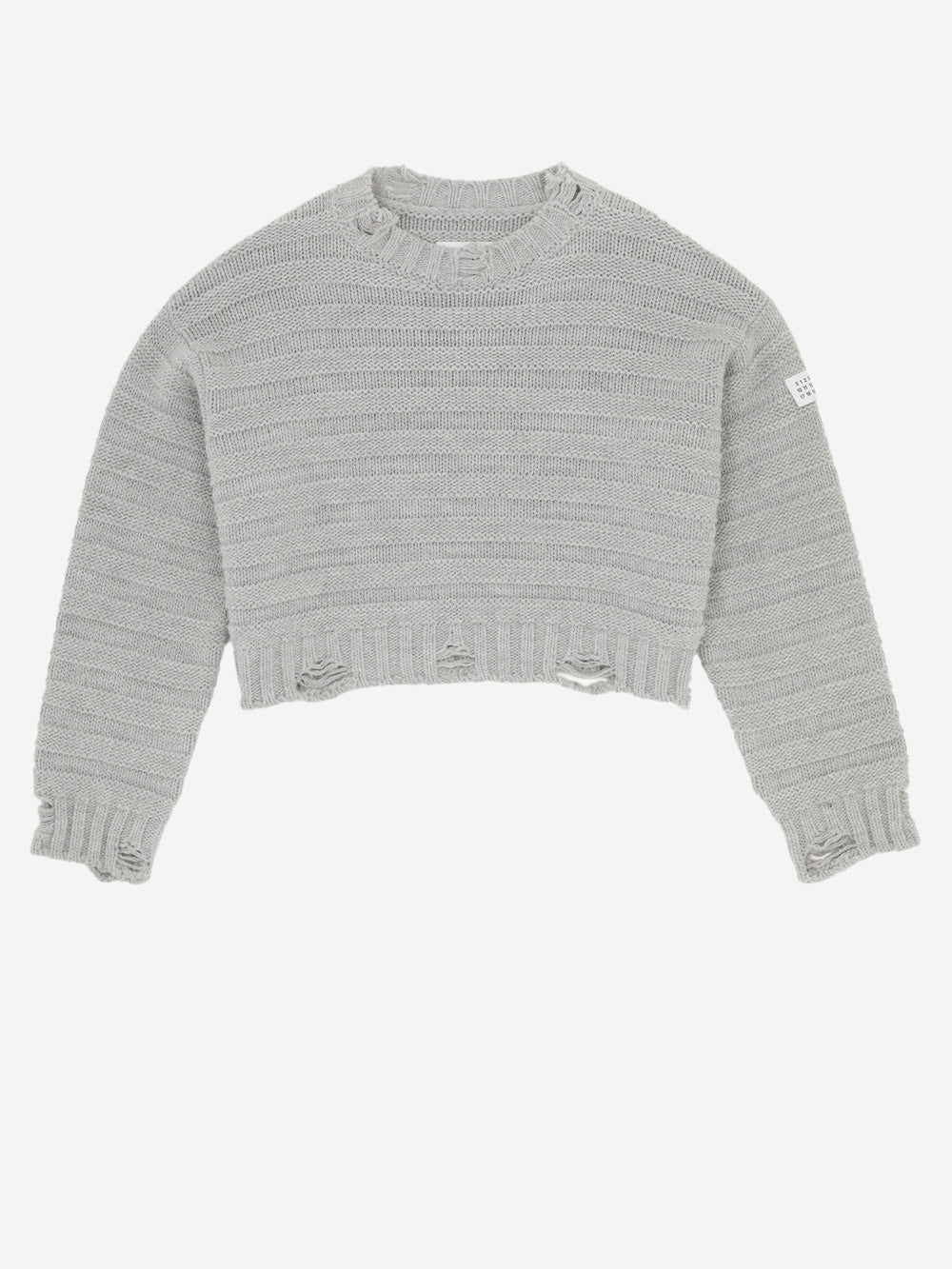 Wool Blend Distressed Cropped Pullover Maison margiela – Гарантія оригінальності – боковий вид