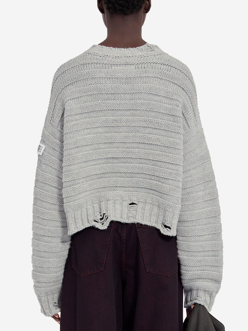 Wool Blend Distressed Cropped Pullover Maison margiela – Гарантія оригінальності – збільшений вид
