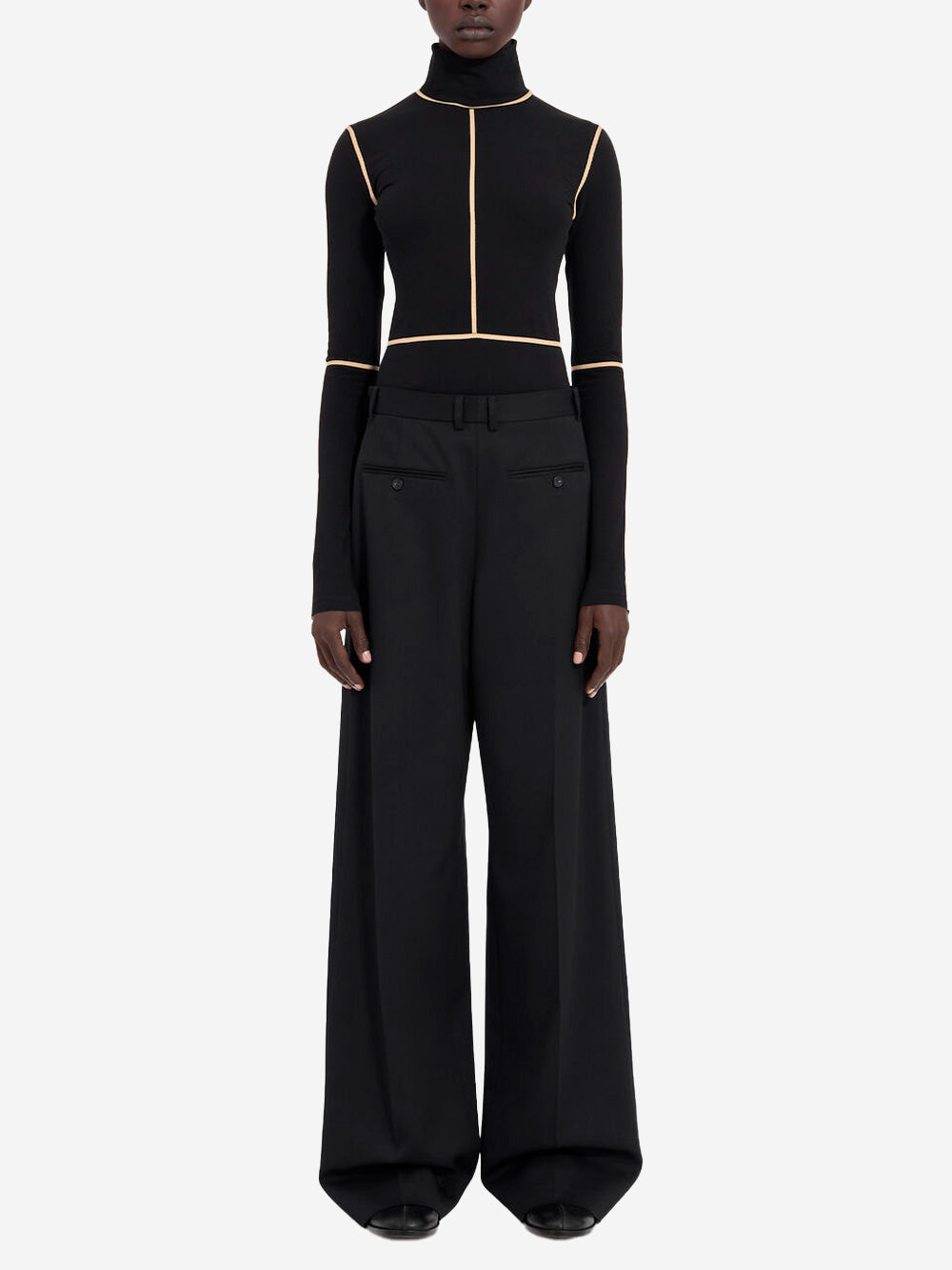 Wool-Blend Tailored Pants With White Stitch On The Back Maison margiela оригінал – Купити в Україні – вид ззаду