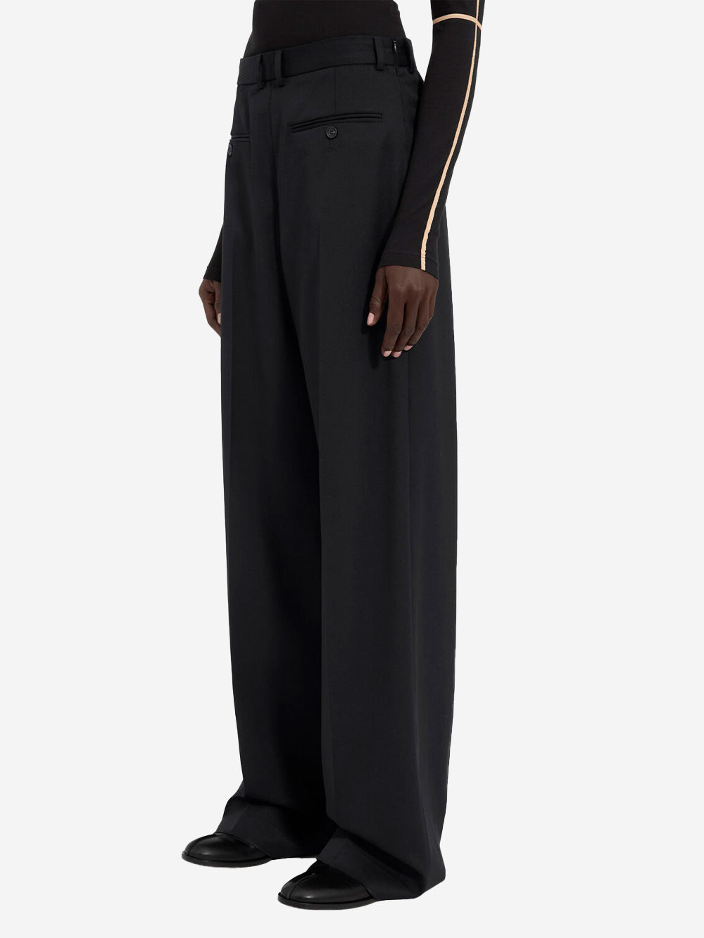 Wool-Blend Tailored Pants With White Stitch On The Back Maison margiela оригінал – Купити в Україні – детальний вид