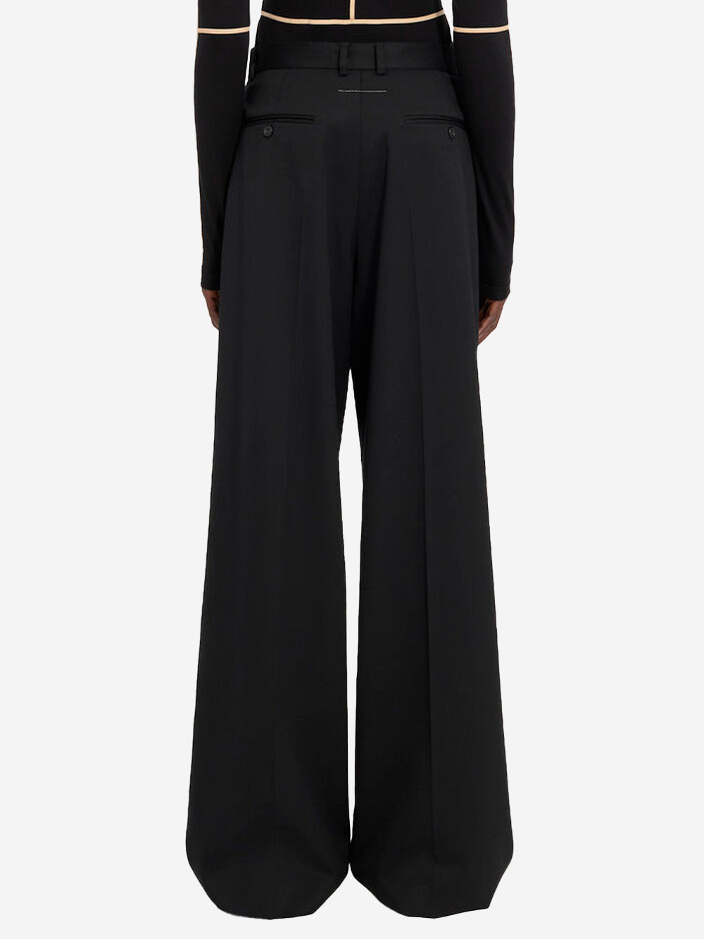 Wool-Blend Tailored Pants With White Stitch On The Back Maison margiela оригінал – Купити в Україні – збільшений вид