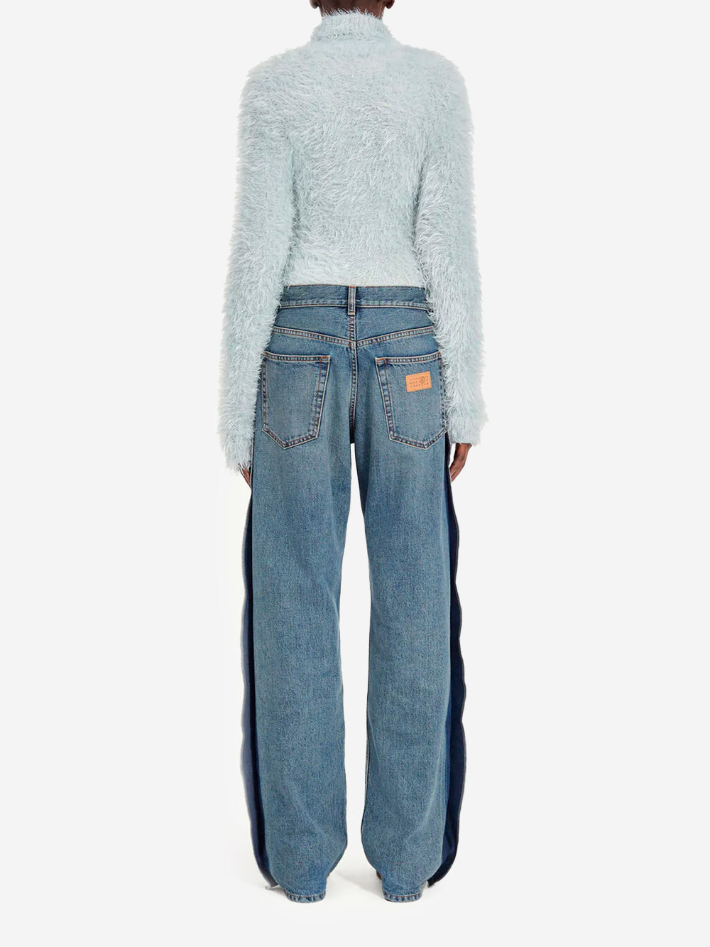Оригінальна Deconstructed Straight-Leg Jeans With Panels And Numeric Logo Maison margiela – збільшений вид