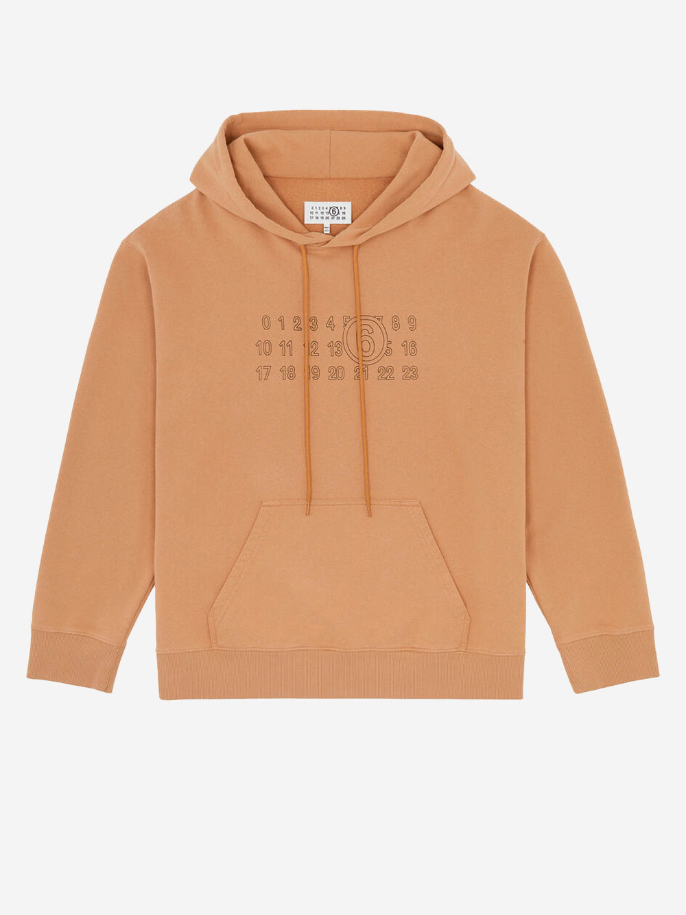 Brown Ochre Hooded Sweatshirt With Numeric Logo Maison margiela – Гарантія оригінальності – боковий вид