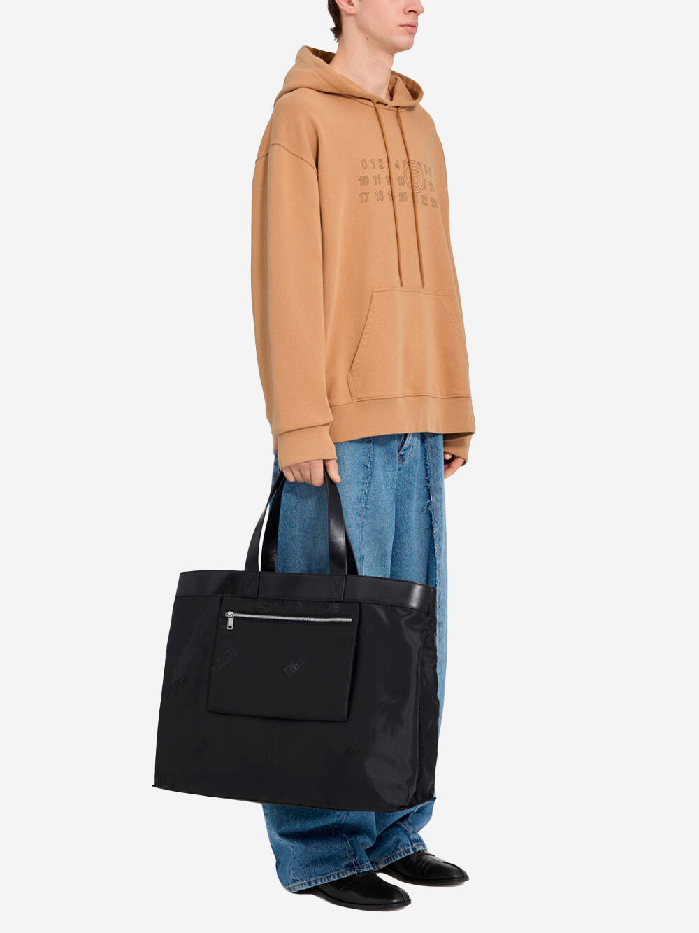 Brown Ochre Hooded Sweatshirt With Numeric Logo Maison margiela – Гарантія оригінальності – вид ззаду