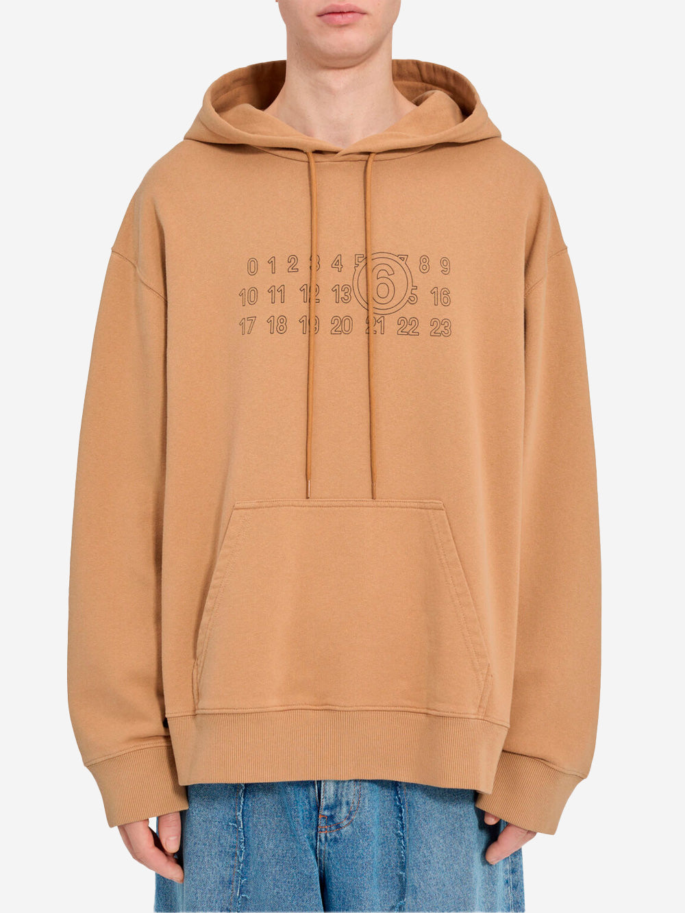 Brown Ochre Hooded Sweatshirt With Numeric Logo Maison margiela – Гарантія оригінальності – детальний вид
