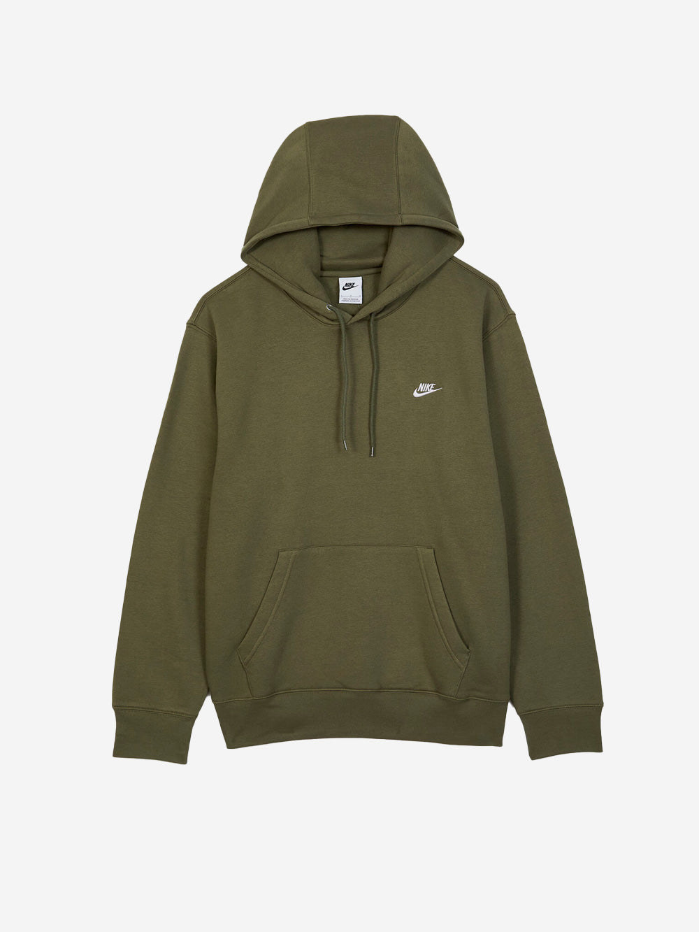 Olive Green Pullover Sweatshirt With Hood And Swoosh Nike – Гарантія оригінальності – боковий вид - NIKE