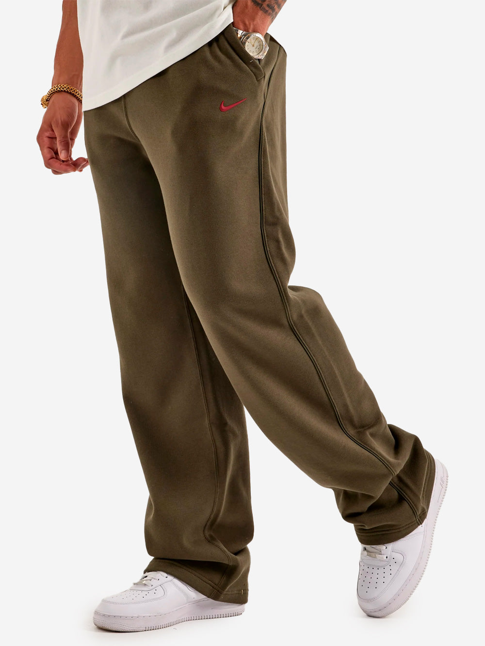 X Drake Green Sweatpants With Open Edge Cs Nocta Nike – Гарантія оригінальності – детальний вид