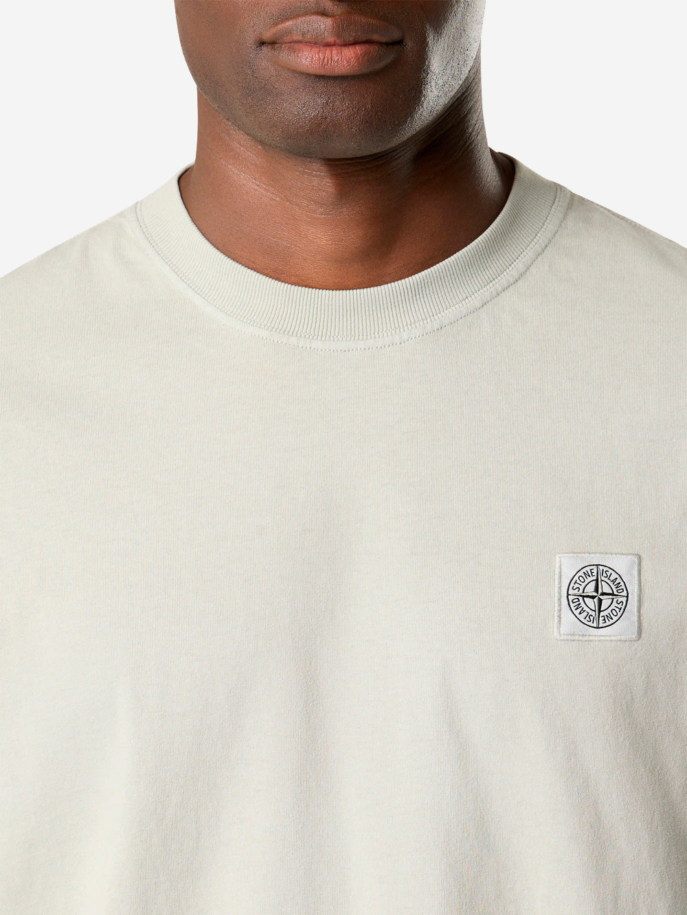 Combed Cotton T-Shirt With Compass Patch Stone island – Гарантія оригінальності – детальний вид