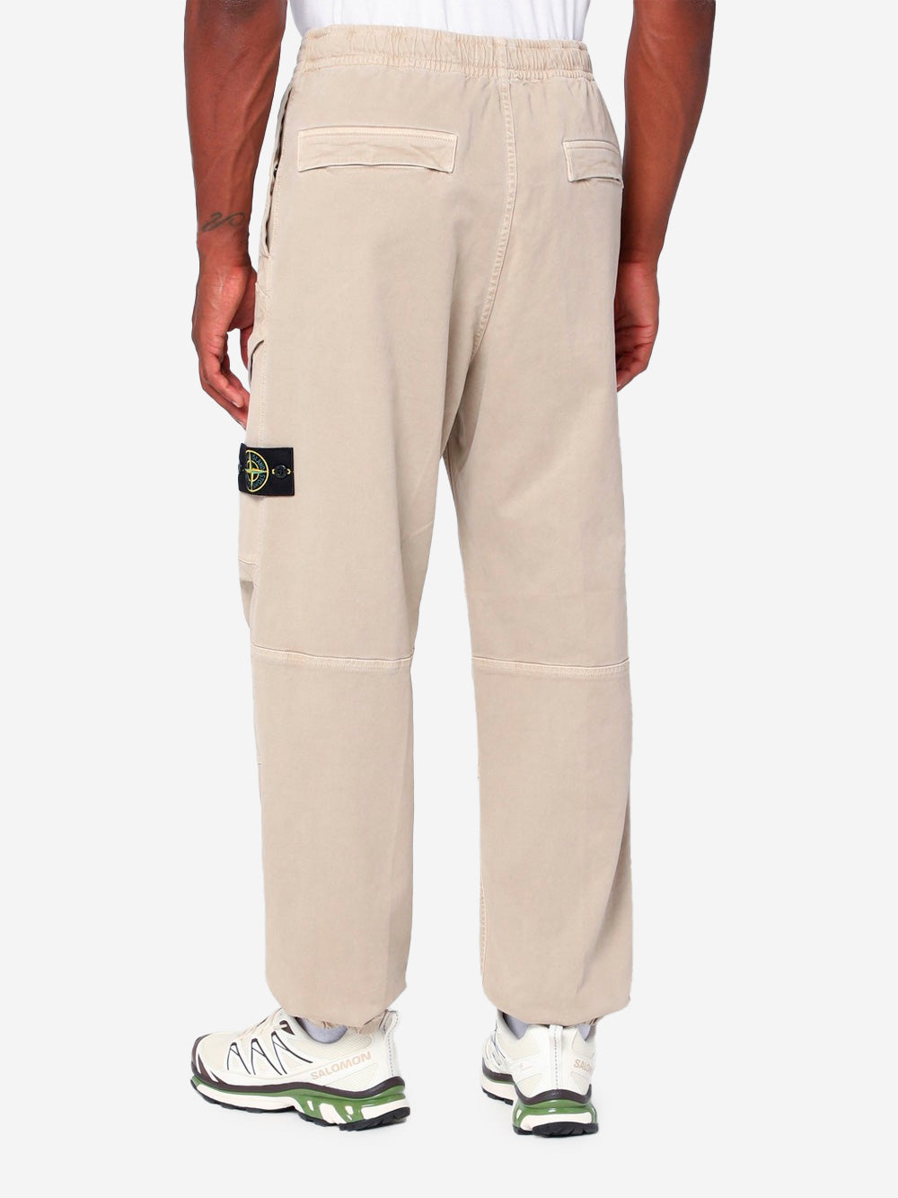 Beige Loose-Fitting Pants With Elastic And Badge Stone island – Гарантія оригінальності – збільшений вид