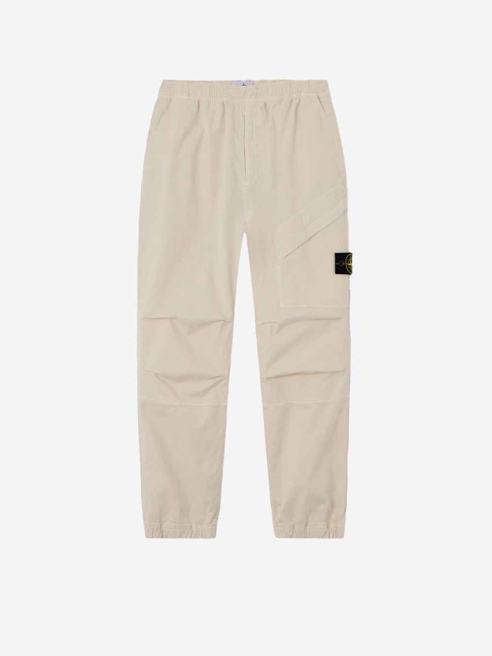 Beige Loose-Fitting Pants With Elastic And Badge Stone island – Гарантія оригінальності – боковий вид