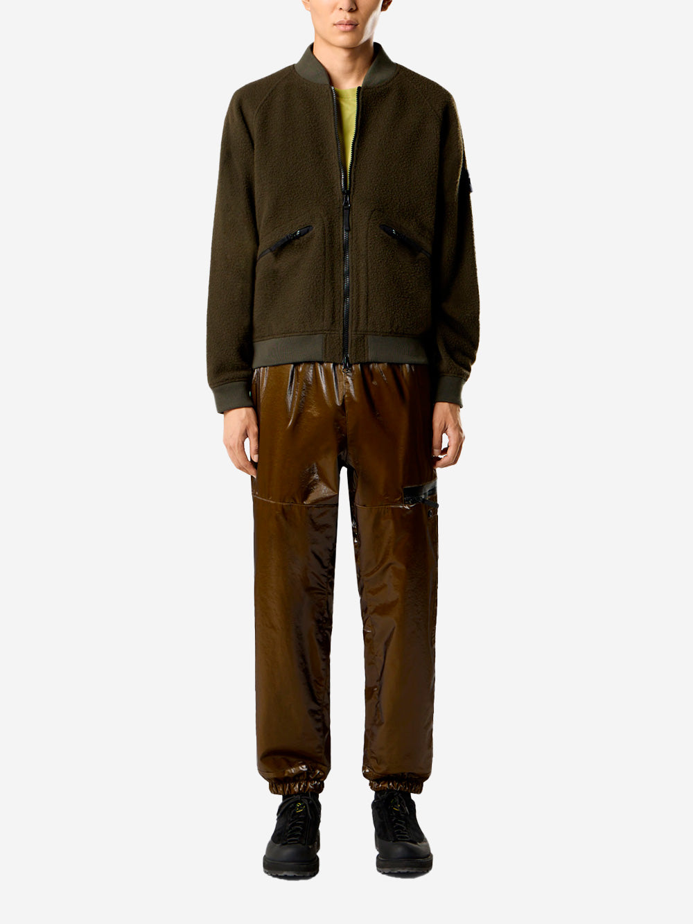 Wool-Blend Bomber Jacket With Anti-Drip Features Stone island оригінал – Купити в Україні – вид ззаду