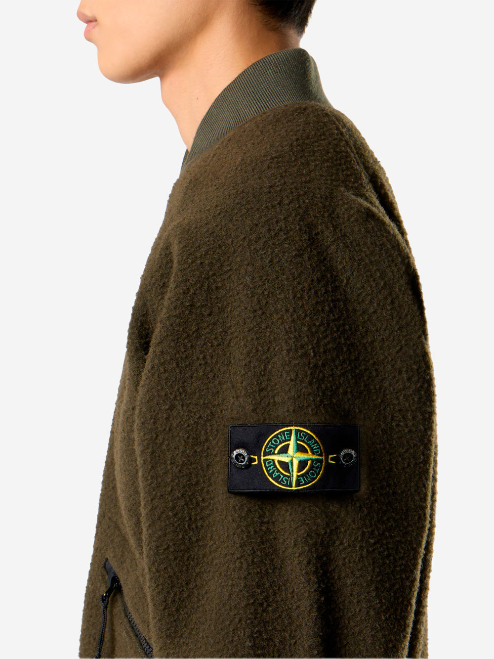 Wool-Blend Bomber Jacket With Anti-Drip Features Stone island оригінал – Купити в Україні – збільшений вид