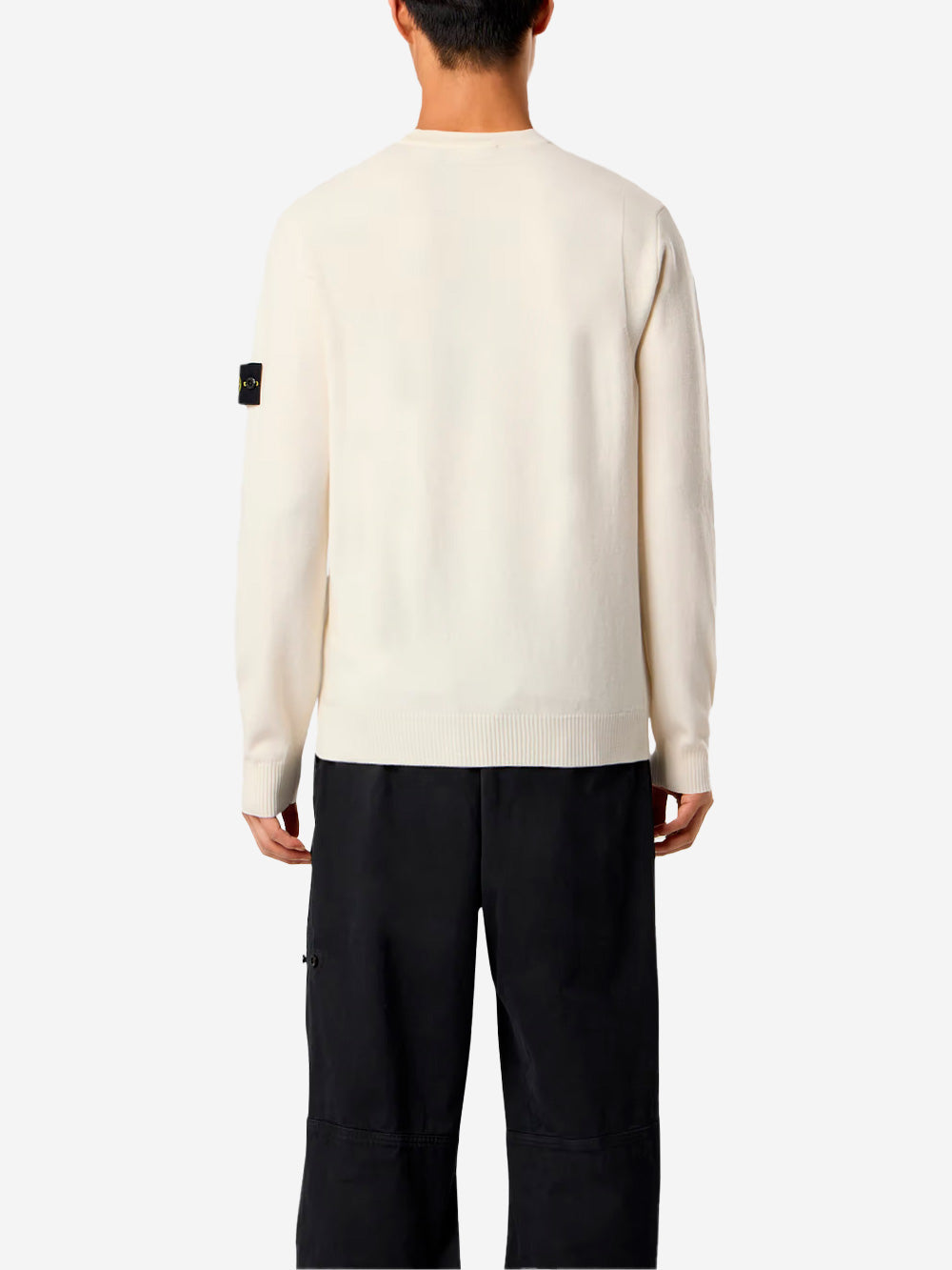Оригінальна Ivory Backstitch Sweater With Badge Stone island – збільшений вид