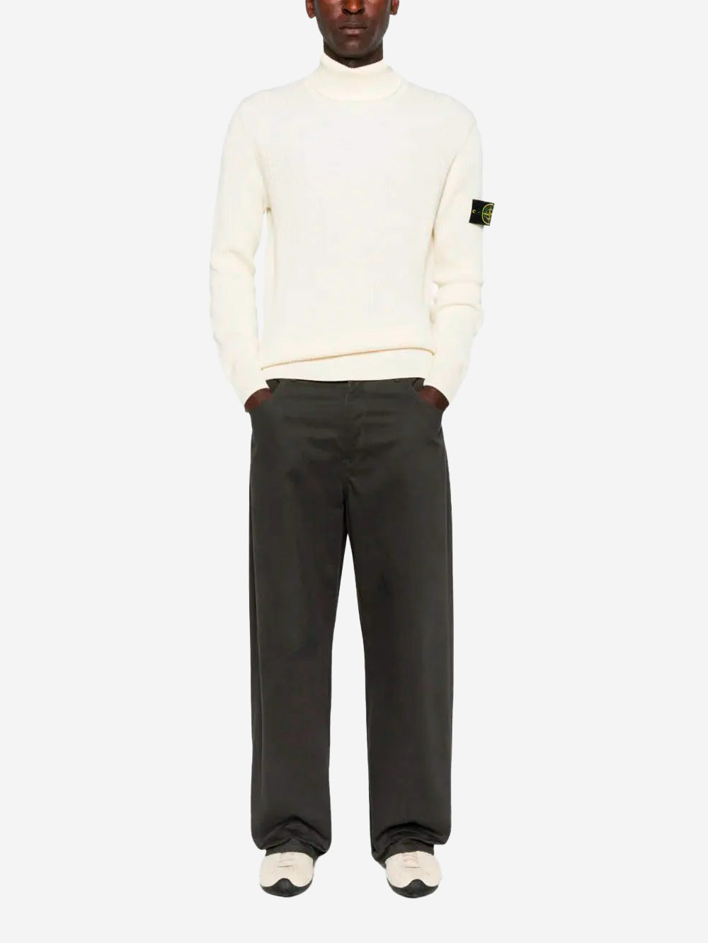 Ribbed Turtleneck Sweater With Compass Badge Stone island оригінал – Купити в Україні – вид ззаду