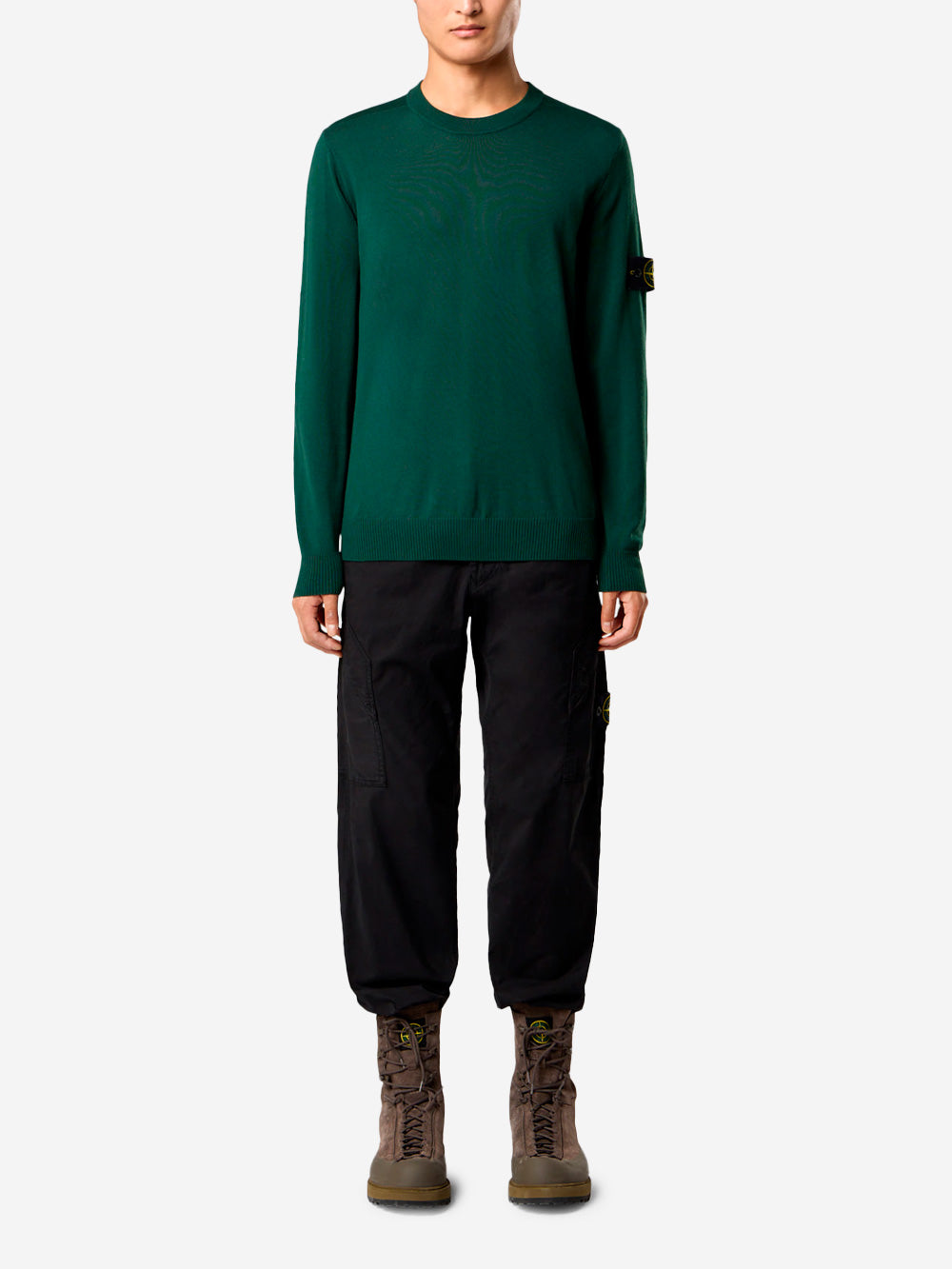 Crew-Neck Sweater With Raised Stitching Stone island оригінал – Купити в Україні – вид ззаду
