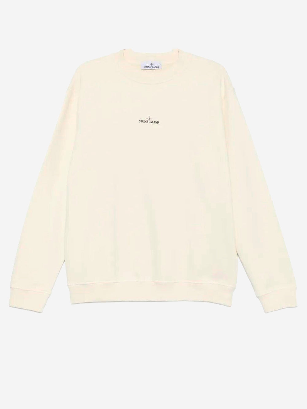 Оригінальна Cream Crewneck Oversized Sweatshirt With Industrial Four Print Stone island – боковий вид